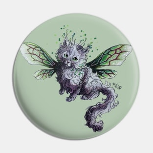 Green Fairy Cat Pin