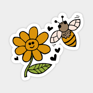 Bee And Flower Love Magnet