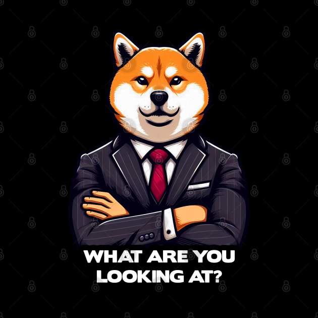 What Are You Looking At meme Shiba Inu by Plushism