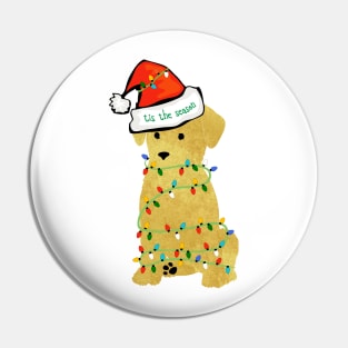 Cute Christmas Golden Retriever Puppy Pin