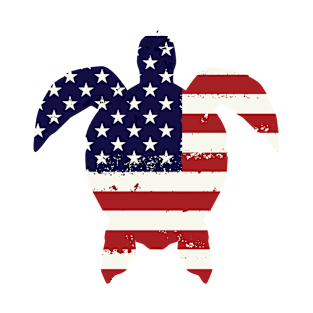 Turtle Funny 4th Of July For Kids Women Men T-Shirt