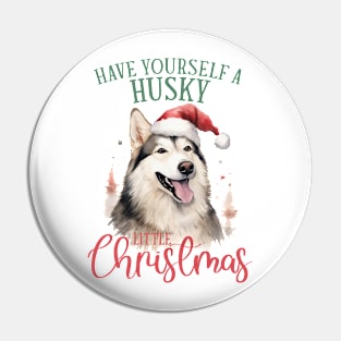 Christmas Husky Pun Pin