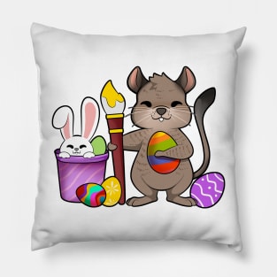 Cute degu painting Easter eggs Pillow