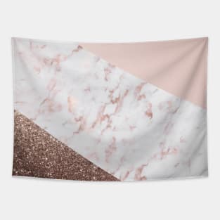 Copper pink marble color block geometric Tapestry