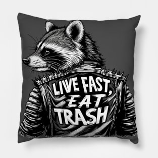 Rebel Raccoon: Streets & Scraps Pillow