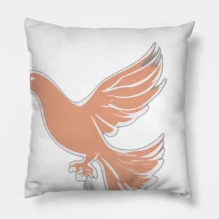 Elegant Dove in Flight - Peaceful Bird Silhouette Design No. 947 Pillow
