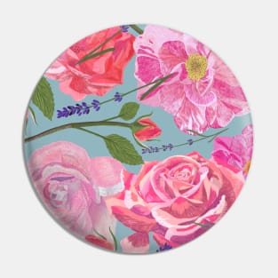 Roses in pink Pin