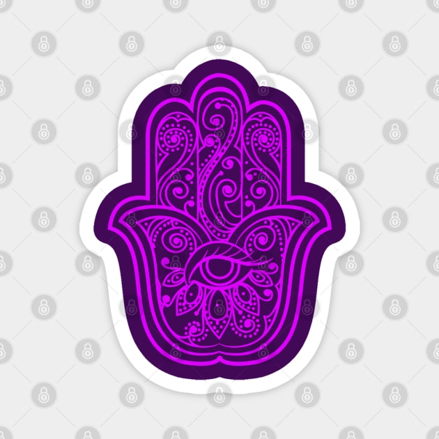 Hamsa Hand amulet. Hand of Fatima Magnet by CatCoconut-Art