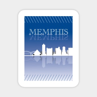 Memphis Skyline Blue Magnet