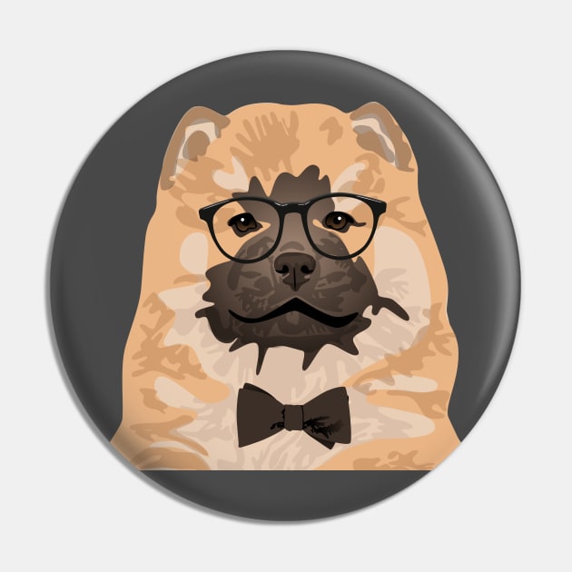 Hipster Chow Chow Dog T-Shirt for Dog Lovers Pin by riin92