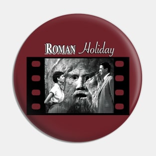 Audrey Hepburn at the Mouth of Truth in Roman Holiday WHITE Pin