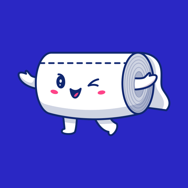 Cute Toilet Tissue Paper Roll Cartoon by Catalyst Labs