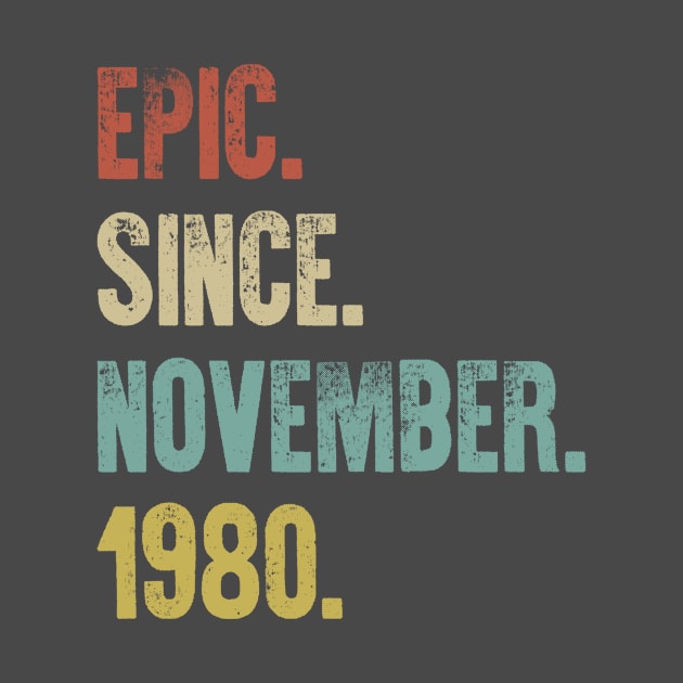 Retro Vintage 40th Birthday Epic Since June 1980 by DutchTees