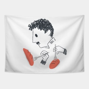 Charles Chaplin Forks and bread dance Tapestry