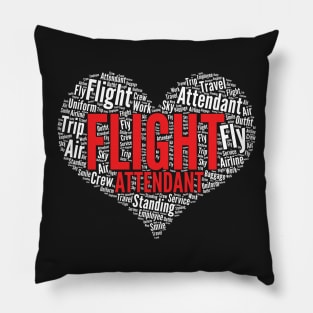 Flight Attendant Heart Shape Word Cloud Design graphic Pillow