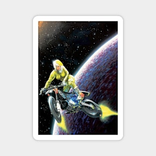 Space Girl Motocross Magnet