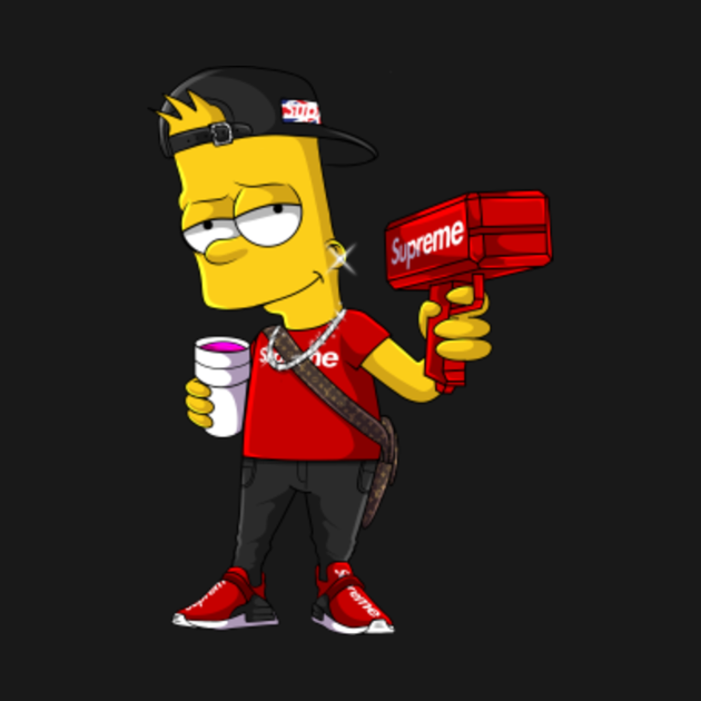 Supreme bart - Bart Simpson - Hoodie | TeePublic