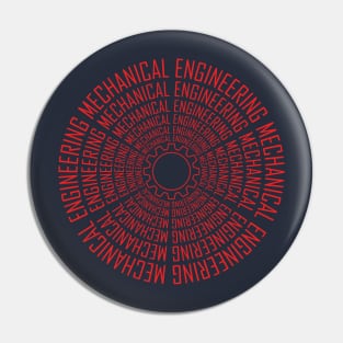 mechanical engineering text with gear logo Pin