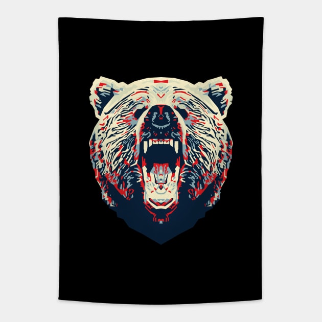 Grizzly Bear Tapestry by throwback