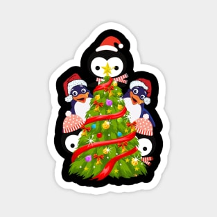 Penguins Christmas Tree T-Shirt Magnet