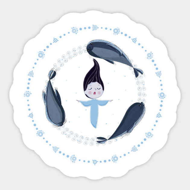 Song Of The Sea Selkie And Seals White Version Song Of The Sea Sticker Teepublic