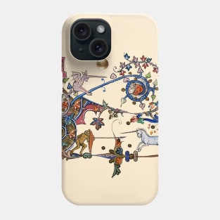 WEIRD MEDIEVAL BESTIARY WAR,UNICORNS FIGHTING MONKEY AND MONSTER Phone Case