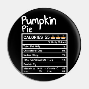 Pumpkin Pie Nutrition Facts Thanksgiving Pin