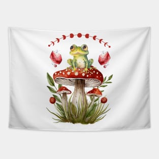 Cottagecore Crystal Frog Tapestry