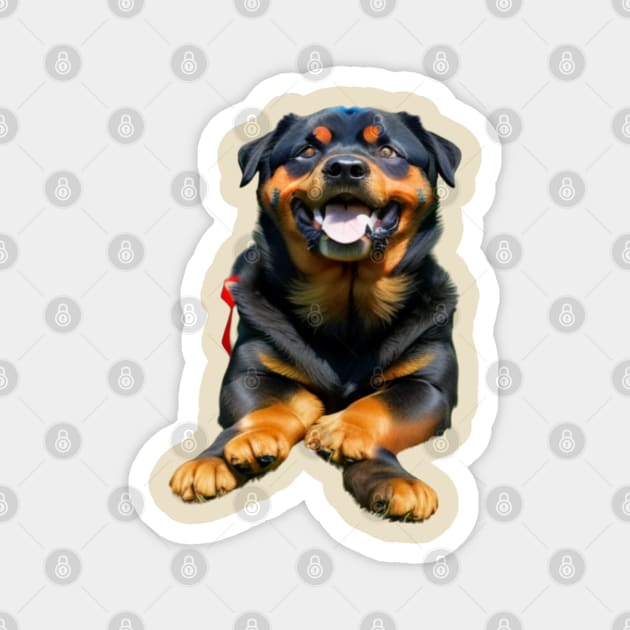 Rottweiler dog Magnet by MagicHub