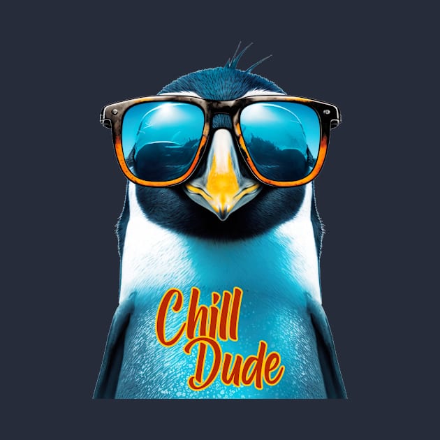 Penguin Chill Dude Summer Cool by AI - Made Me Do It