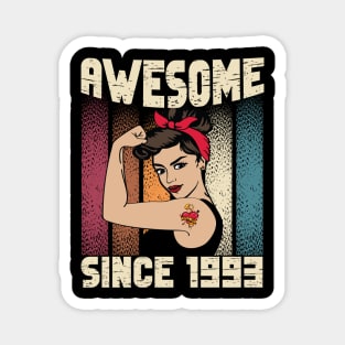 Awesome since 1993,29th Birthday Gift women 29 years old Birthday Magnet