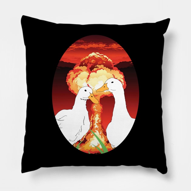 Atomic Ducks Pillow by Limit Break Merch