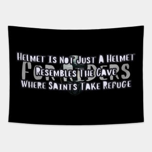 Helmet is not Just A Helmet For Riders Resembles The Cave Where Saints Take Refuge 4 Tapestry