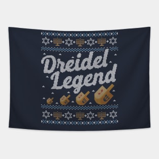 Funny Ugly Hanukkah Sweater, Dreidel Legend Tapestry