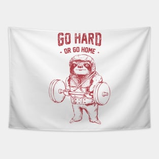 Go Hard or Go Home Sloth Tapestry