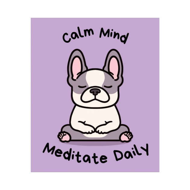 Kawaii Cute Yoga Meditating bullgod by AdaMazingDesign