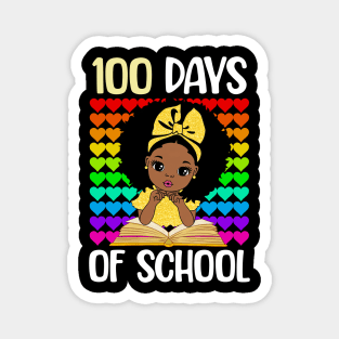 100 Days of School Melanin Girls 100th Day of School Kids Magnet