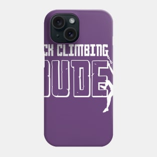 Rock Climbing Dude White Silhouette Phone Case