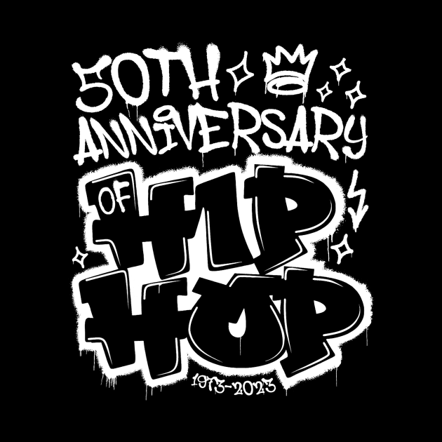 50 Years Hip Hop Vinyl Retro Graffiti 50th Anniversary Black White by connguoicoctinh