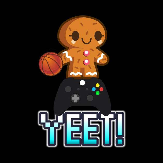 Cute Basketball Gingerbread Man Gamer Trendy Yeet Popular Urban Dance Saying - Winter Holiday Gift by MaystarUniverse