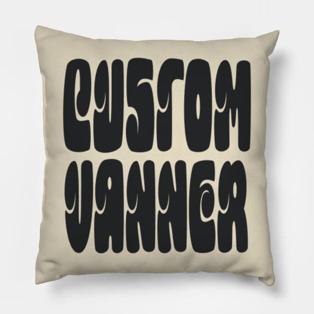 Bubble Custom Vanner (Black) Pillow by NextGenVanner