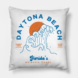 Retro Daytona Beach Florida Sunset Pillow