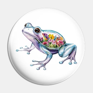 Flower Belly Frog Pin