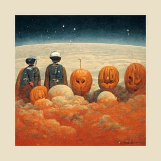 astronauts celebrate halloween on mars T-Shirt