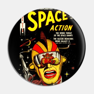 Space Action / Vintage Science Fiction Comic Book Pin