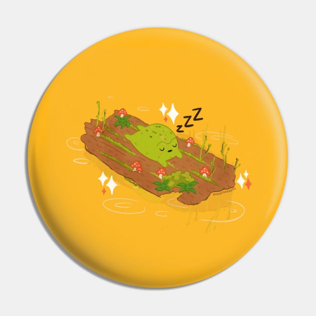 Snoozing Frog Pin by eraserheadarts