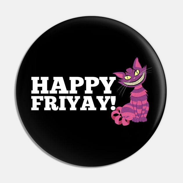 Happy FriYay Wild Cat Purple Stripes Pin by Funny Stuff Club