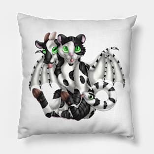 Chimera Cubs: Black Bicolor Tabby Pillow