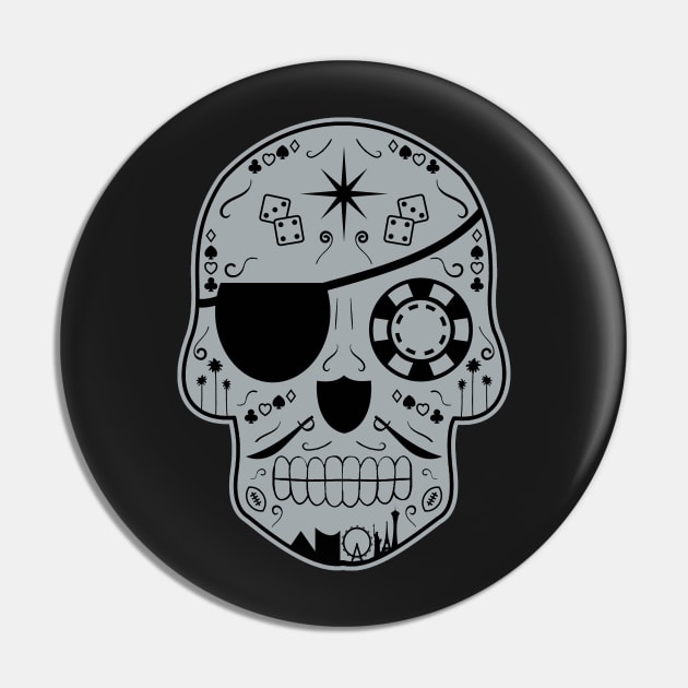 Las Vegas Football Sugar Skull Pin by StickyHenderson