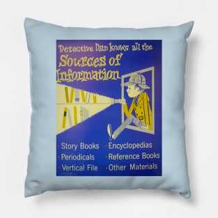 School Library Detective Pillow